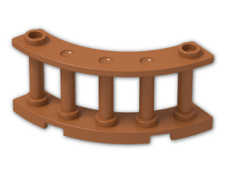 LEGO® Brick: Fence Spindled 4 x 4 x 2 Quarter Round 30056 | Color: Dark Orange