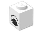 LEGO® Stein: Brick 1 x 1 with Eye Pattern 3005pe1 | Farbe: White
