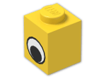 LEGO® Brick: Brick 1 x 1 with Eye Pattern 3005pe1 | Color: Bright Yellow