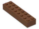 LEGO® Brick: Brick 2 x 8 3007 | Color: Reddish Brown