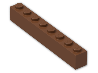 LEGO® Brick: Brick 1 x 8 3008 | Color: Reddish Brown