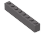 LEGO® Brick: Brick 1 x 8 3008 | Color: Dark Stone Grey