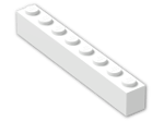 LEGO® Stein: Brick 1 x 8 3008 | Farbe: White