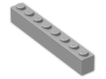 LEGO® Stein: Brick 1 x 8 3008 | Farbe: Silver Metallic