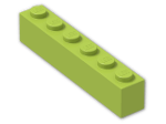 LEGO® Brick: Brick 1 x 6 3009 | Color: Bright Yellowish Green