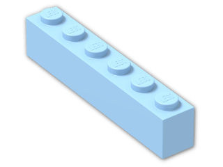 LEGO® Brick: Brick 1 x 6 3009 | Color: Pastel Blue