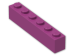 LEGO® Brick: Brick 1 x 6 3009 | Color: Bright Reddish Violet