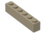 LEGO® Brick: Brick 1 x 6 3009 | Color: Sand Yellow