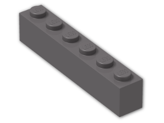 LEGO® Brick: Brick 1 x 6 3009 | Color: Dark Stone Grey