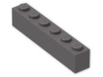 LEGO® Brick: Brick 1 x 6 3009 | Color: Dark Stone Grey