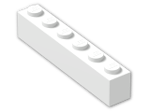 LEGO® Stein: Brick 1 x 6 3009 | Farbe: White