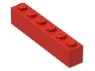 LEGO® Brick: Brick 1 x 6 3009 | Color: Bright Red