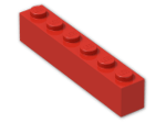 LEGO® Brick: Brick 1 x 6 3009 | Color: Bright Red
