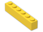 LEGO® Stein: Brick 1 x 6 3009 | Farbe: Bright Yellow