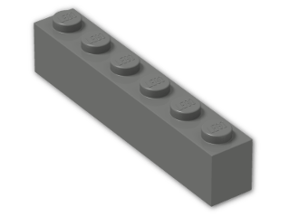 LEGO® Brick: Brick 1 x 6 3009 | Color: Dark Grey
