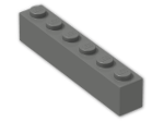 LEGO® Stein: Brick 1 x 6 3009 | Farbe: Dark Grey