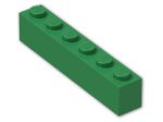 LEGO® Brick: Brick 1 x 6 3009 | Color: Dark Green