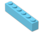 LEGO® Stein: Brick 1 x 6 3009 | Farbe: Medium Azur