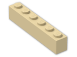 LEGO® Stein: Brick 1 x 6 3009 | Farbe: Brick Yellow