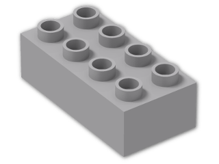 LEGO® Brick: Duplo Brick 2 x 4 3011 | Color: Medium Stone Grey