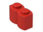 LEGO® Brick: Brick 1 x 2 Log 30136 | Color: Bright Red