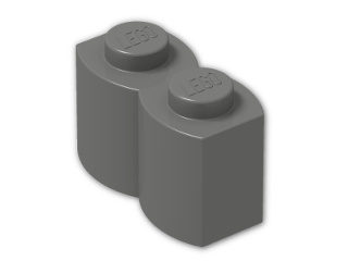 LEGO® Stein: Brick 1 x 2 Log 30136 | Farbe: Dark Grey