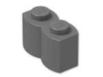 LEGO® Brick: Brick 1 x 2 Log 30136 | Color: Dark Grey