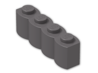 LEGO® Stein: Brick 1 x 4 Log 30137 | Farbe: Dark Stone Grey