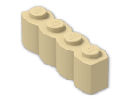 LEGO® Brick: Brick 1 x 4 Log 30137 | Color: Brick Yellow