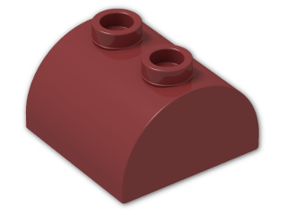 LEGO® Brick: Brick 2 x 2 with Curved Top and 2 Studs on Top 30165 | Color: New Dark Red