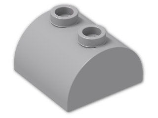 LEGO® Brick: Brick 2 x 2 with Curved Top and 2 Studs on Top 30165 | Color: Medium Stone Grey