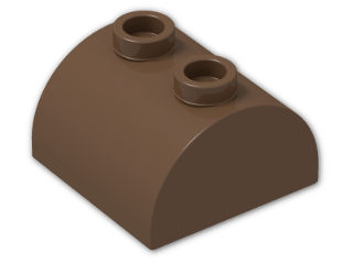 LEGO® Brick: Brick 2 x 2 with Curved Top and 2 Studs on Top 30165 | Color: Brown