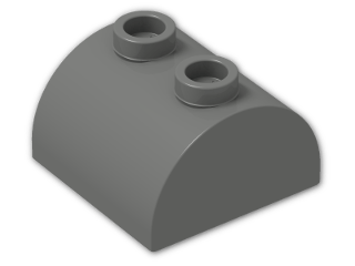 LEGO® Brick: Brick 2 x 2 with Curved Top and 2 Studs on Top 30165 | Color: Dark Grey
