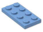 LEGO® Brick: Plate 2 x 4 3020 | Color: Medium Blue