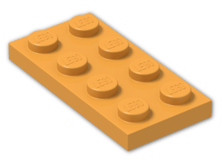 LEGO® Brick: Plate 2 x 4 3020 | Color: Bright Yellowish Orange