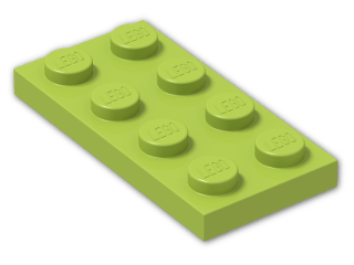 LEGO® Brick: Plate 2 x 4 3020 | Color: Bright Yellowish Green