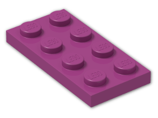 LEGO® Brick: Plate 2 x 4 3020 | Color: Bright Reddish Violet