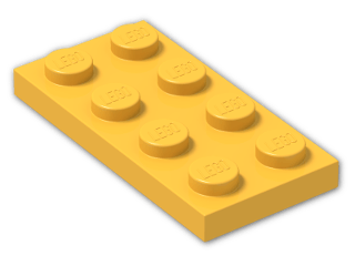LEGO® Brick: Plate 2 x 4 3020 | Color: Flame Yellowish Orange