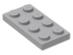 LEGO® Brick: Plate 2 x 4 3020 | Color: Medium Stone Grey