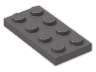 LEGO® Stein: Plate 2 x 4 3020 | Farbe: Dark Stone Grey