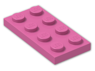 LEGO® Brick: Plate 2 x 4 3020 | Color: Bright Purple