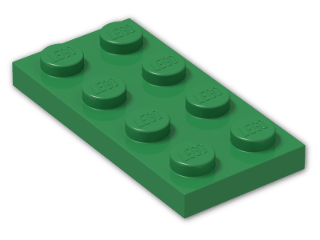 LEGO® Brick: Plate 2 x 4 3020 | Color: Dark Green