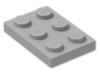 LEGO® Brick: Plate 2 x 3 3021 | Color: Medium Stone Grey