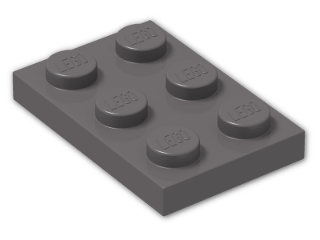 LEGO® Stein: Plate 2 x 3 3021 | Farbe: Dark Stone Grey