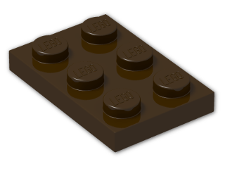 LEGO® Brick: Plate 2 x 3 3021 | Color: Dark Brown