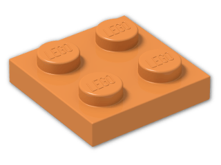LEGO® Brick: Plate 2 x 2 3022 | Color: Bright Orange