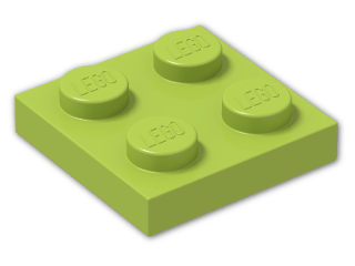 LEGO® Brick: Plate 2 x 2 3022 | Color: Bright Yellowish Green