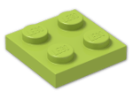 LEGO® Brick: Plate 2 x 2 3022 | Color: Bright Yellowish Green