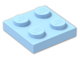 LEGO® Brick: Plate 2 x 2 3022 | Color: Pastel Blue