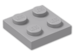 LEGO® Brick: Plate 2 x 2 3022 | Color: Medium Stone Grey